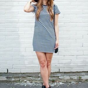 Junk Food Navy stripe shirt dress